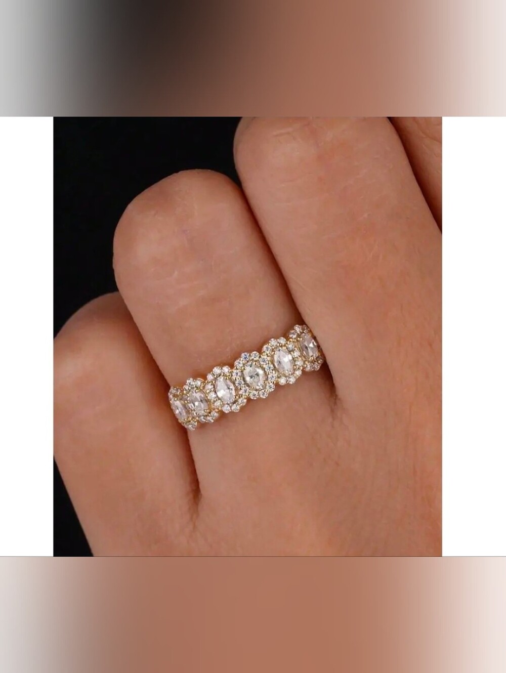 $8 Each Or Bundle 5/$20 Gold Toned Halo Eternity Ring